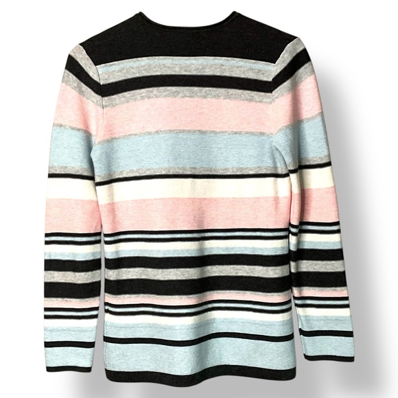 MARBLE Scotland 100% Cotton Lightweight Stripe Vee Neck Sweater Sz XL - Picture 4 of 9